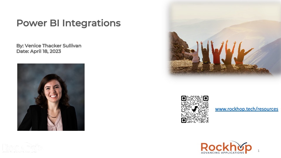 Rockhop Power BI Integrations webinar - April 18, 2023 cover.